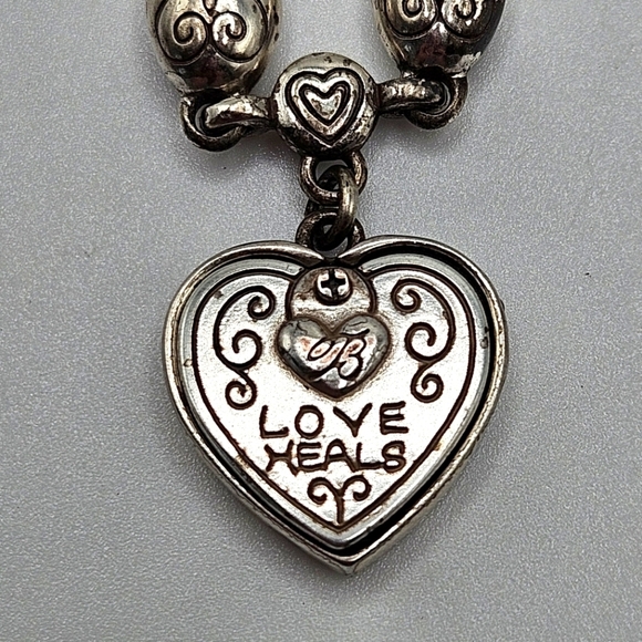 Brighton Power of Pink Bracelet Love Heals Link Silver Tone Breast Cancer Ribbon - Picture 5 of 8